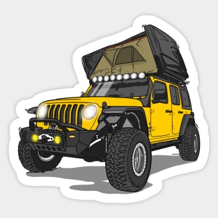 Jeep Wrangler Camp Time- Yellow Sticker